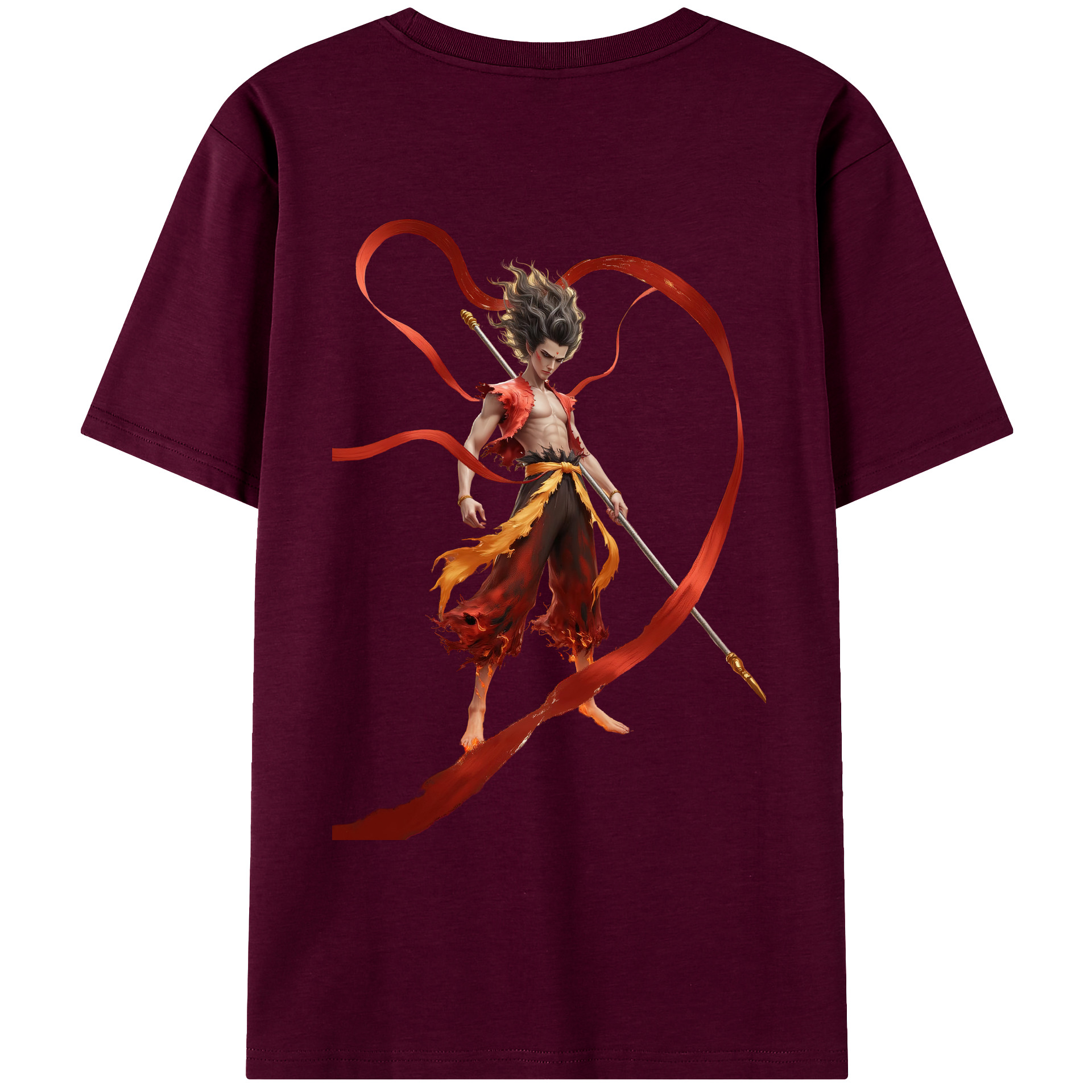 （画像用） Ne Zha 2 ナタ 魔童の大暴れ レディース半袖Tシャツ(バックプリント)
